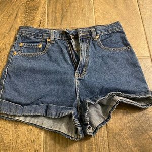 High waisted denim shorts